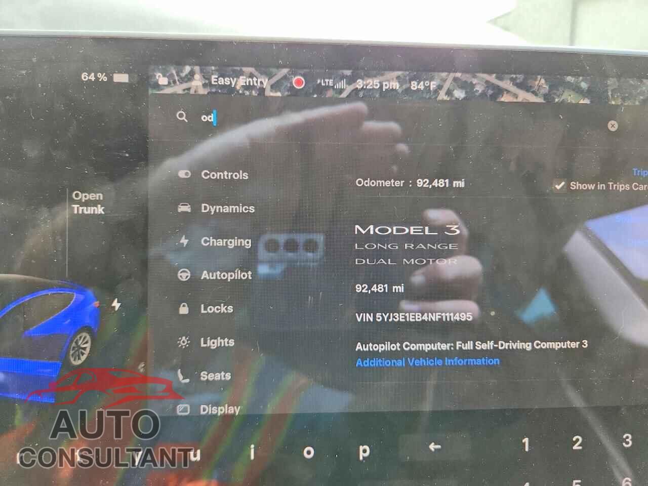 TESLA MODEL 3 2022 - 5YJ3E1EB4NF111495