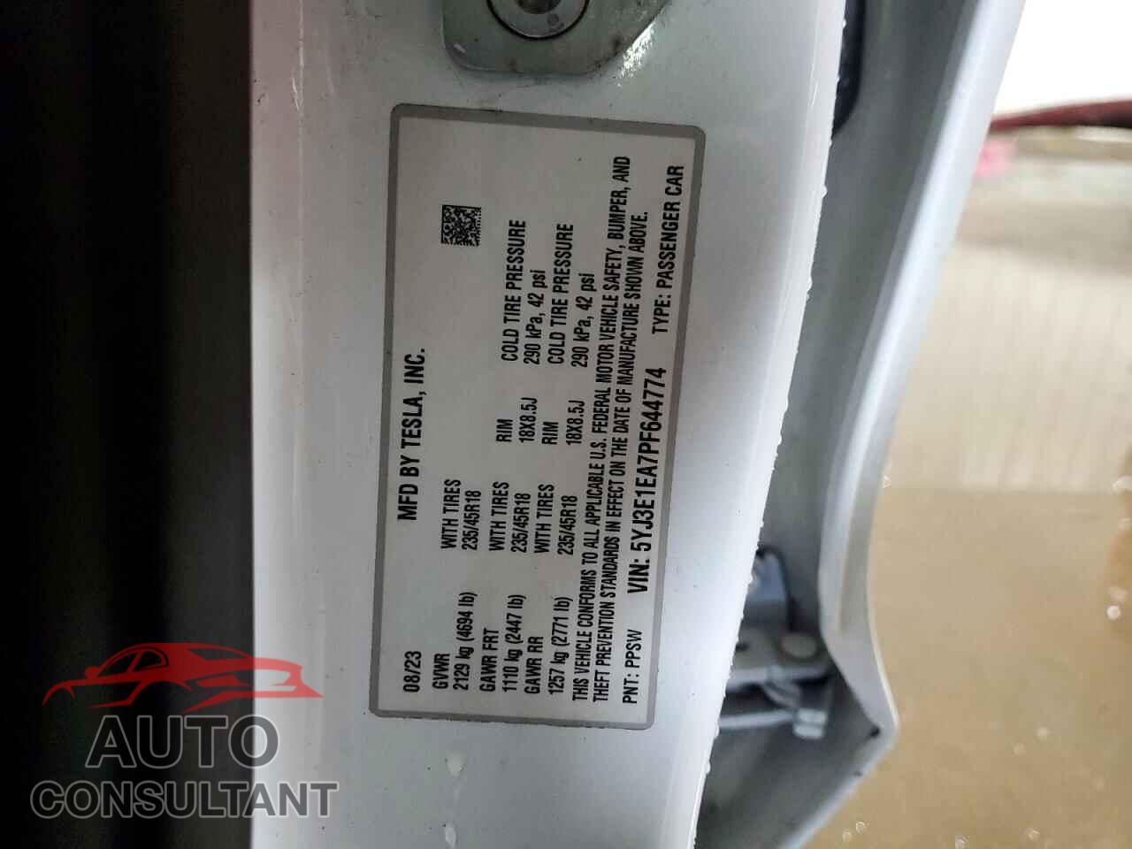 TESLA MODEL 3 2023 - 5YJ3E1EA7PF644774