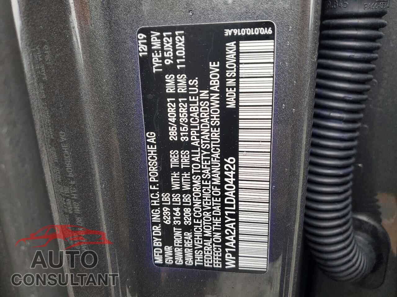 PORSCHE CAYENNE 2020 - WP1AA2AY1LDA04426