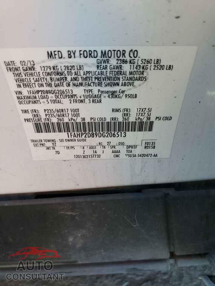 FORD TAURUS 2013 - 1FAHP2D89DG206513