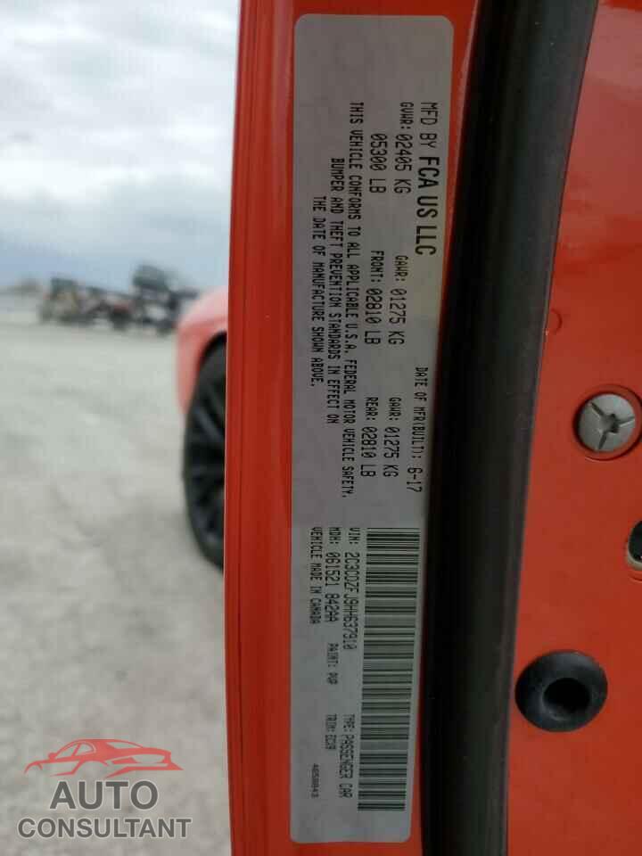 DODGE CHALLENGER 2017 - 2C3CDZFJ9HH637910