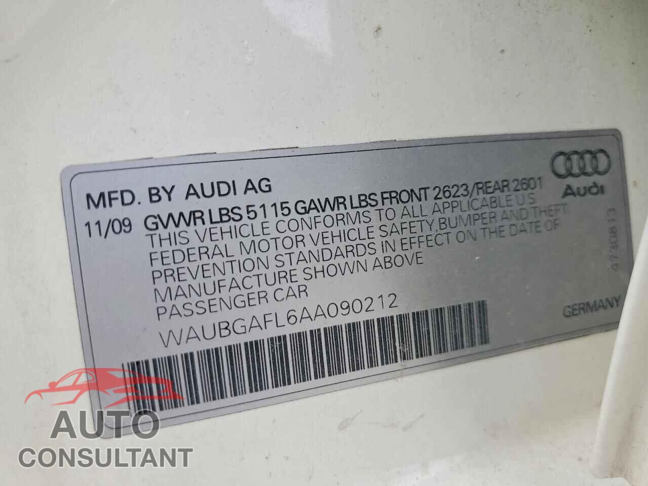 AUDI S4/RS4 2010 - WAUBGAFL6AA090212