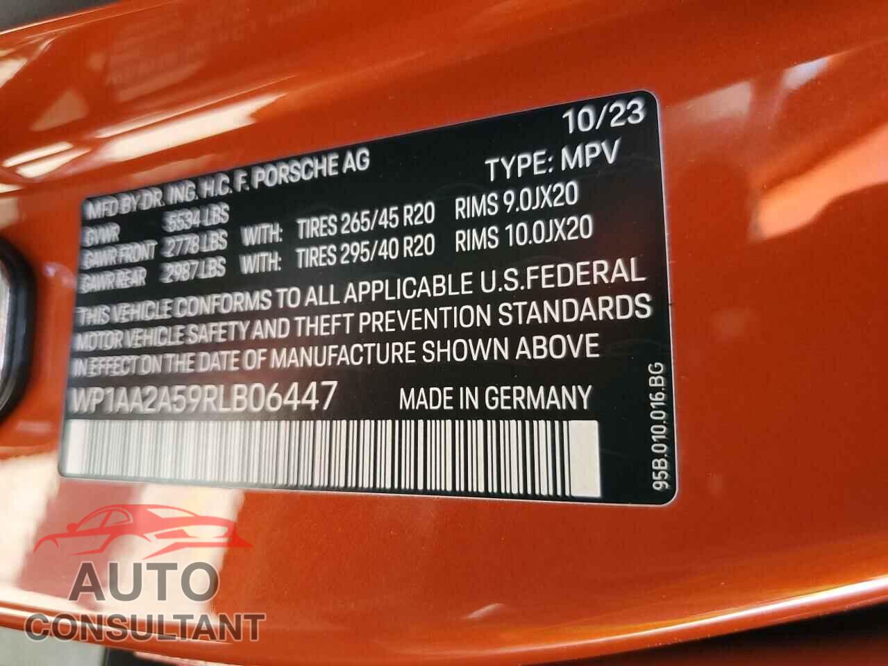 PORSCHE MACAN BASE 2024 - WP1AA2A59RLB06447
