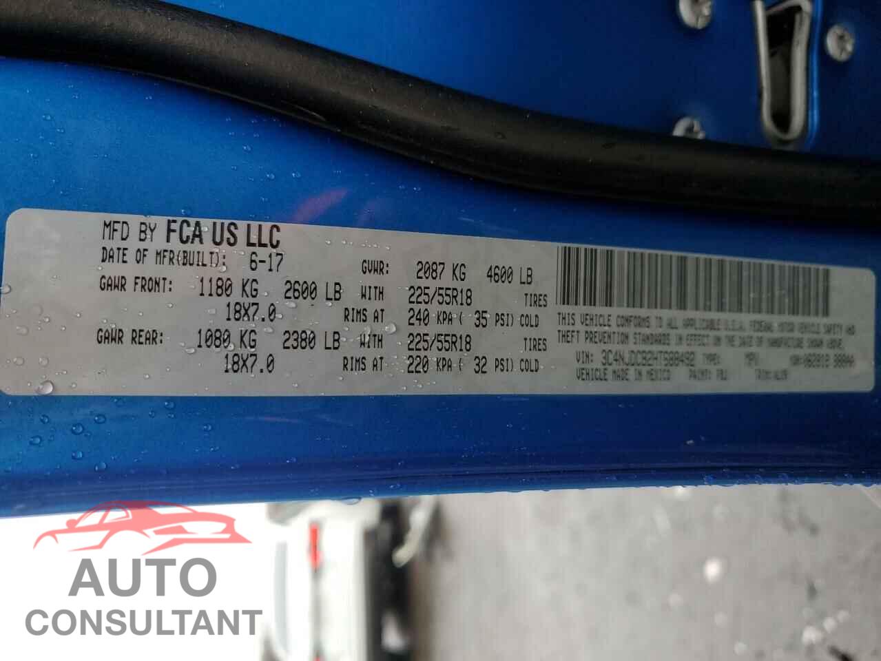 JEEP COMPASS 2017 - 3C4NJDCB2HT688492