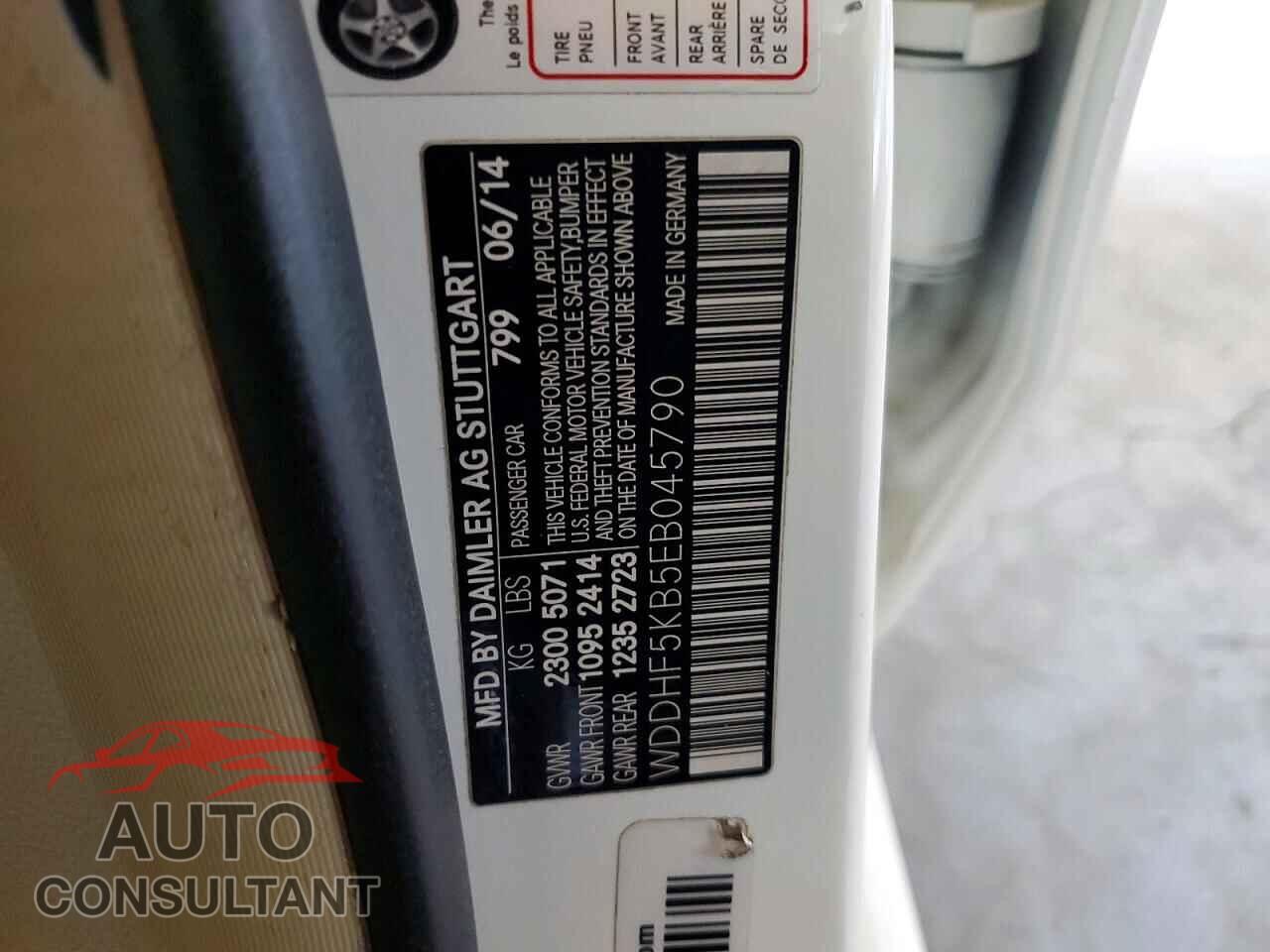 MERCEDES-BENZ E-CLASS 2014 - WDDHF5KB5EB045790