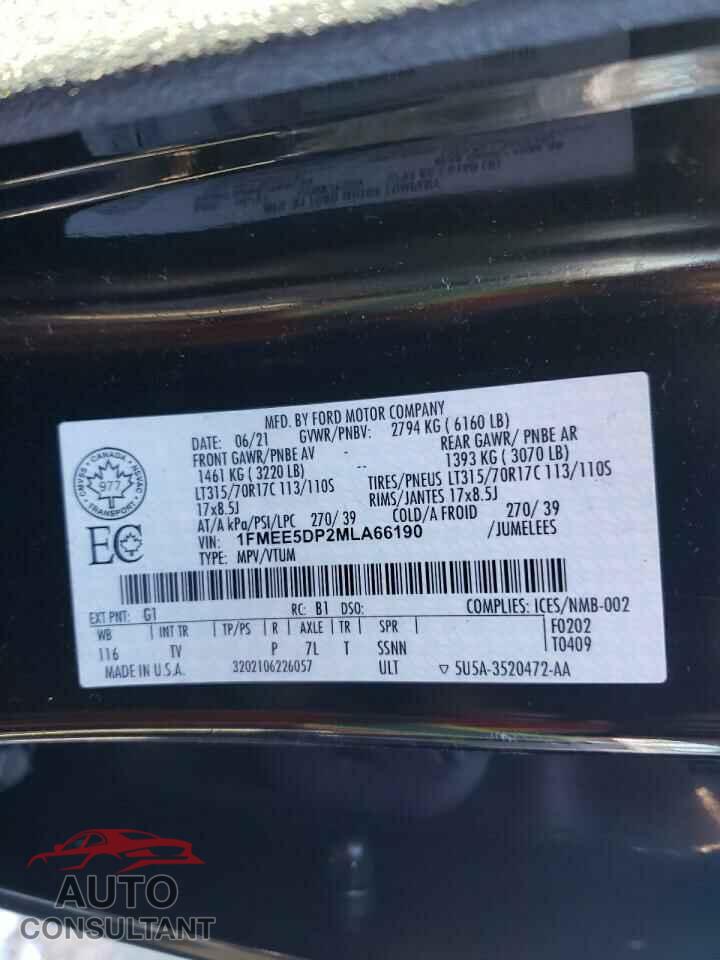 FORD BRONCO 2021 - 1FMEE5DP2MLA66190