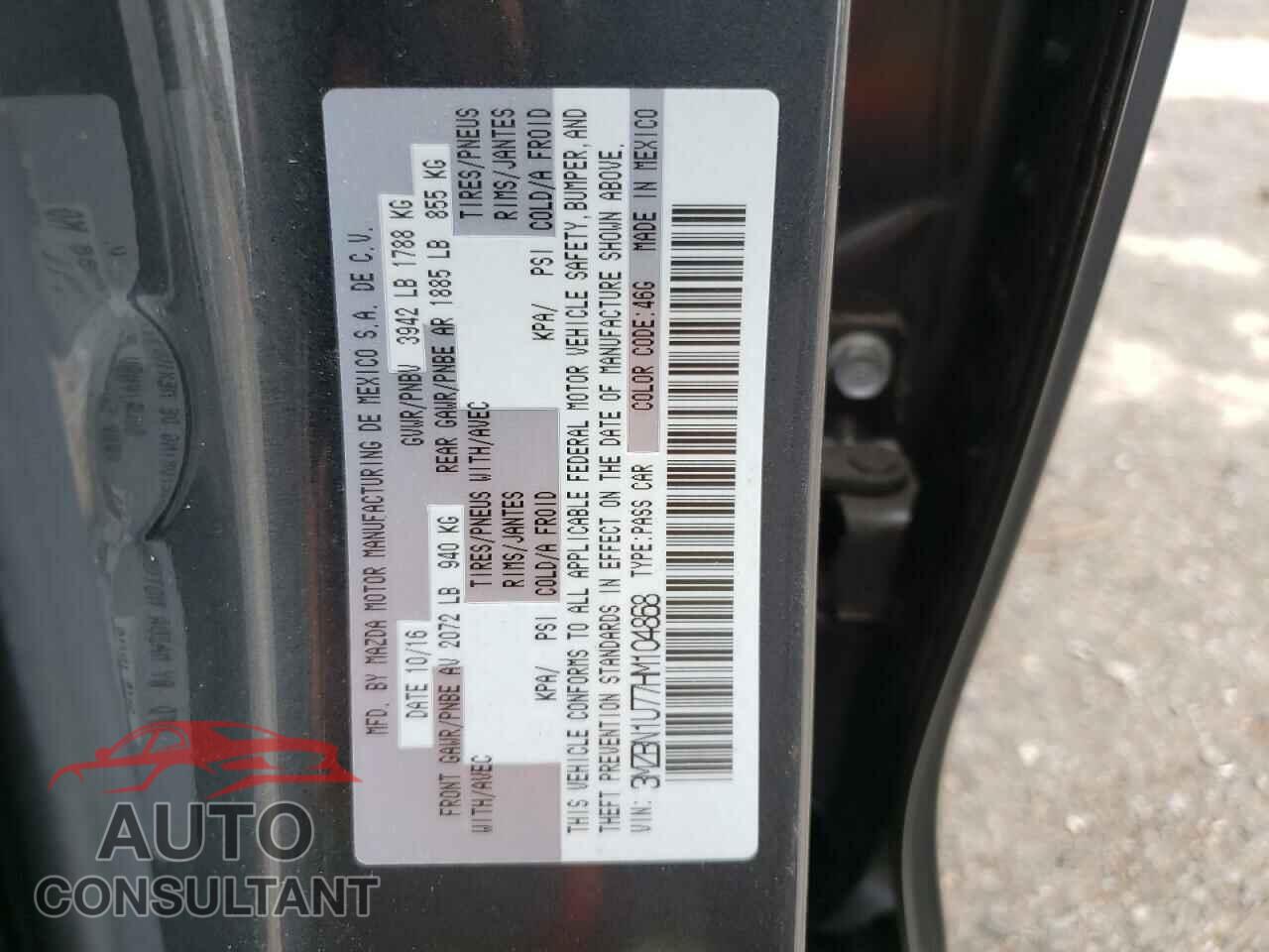 MAZDA 3 2017 - 3MZBN1U77HM104868