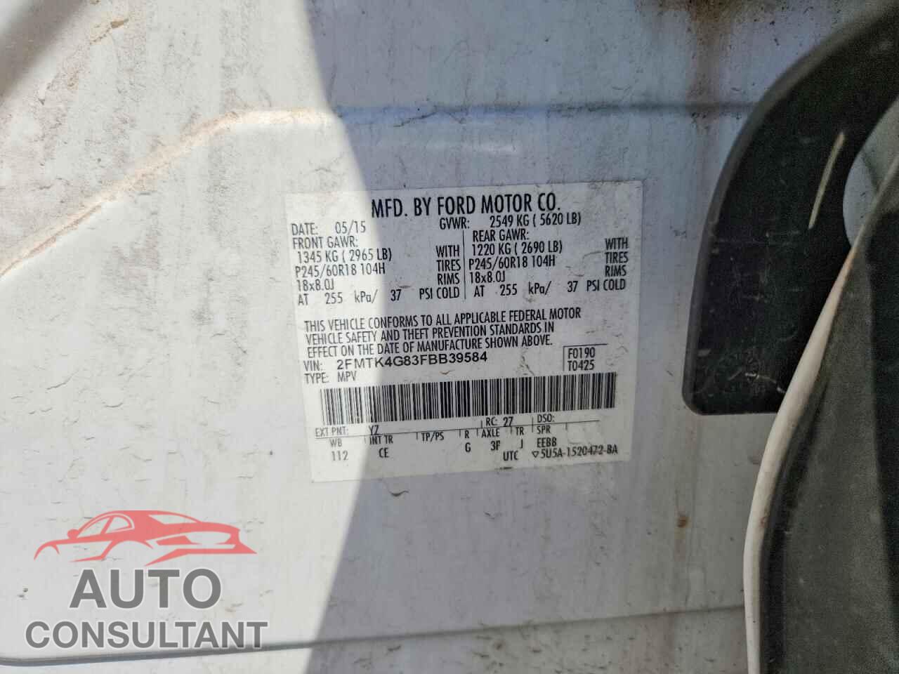 FORD EDGE 2015 - 2FMTK4G83FBB39584