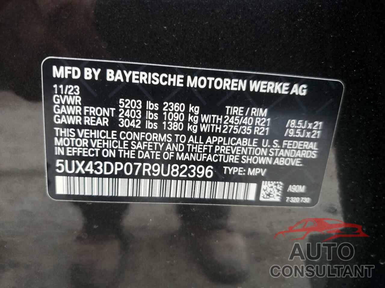 BMW X3 2024 - 5UX43DP07R9U82396