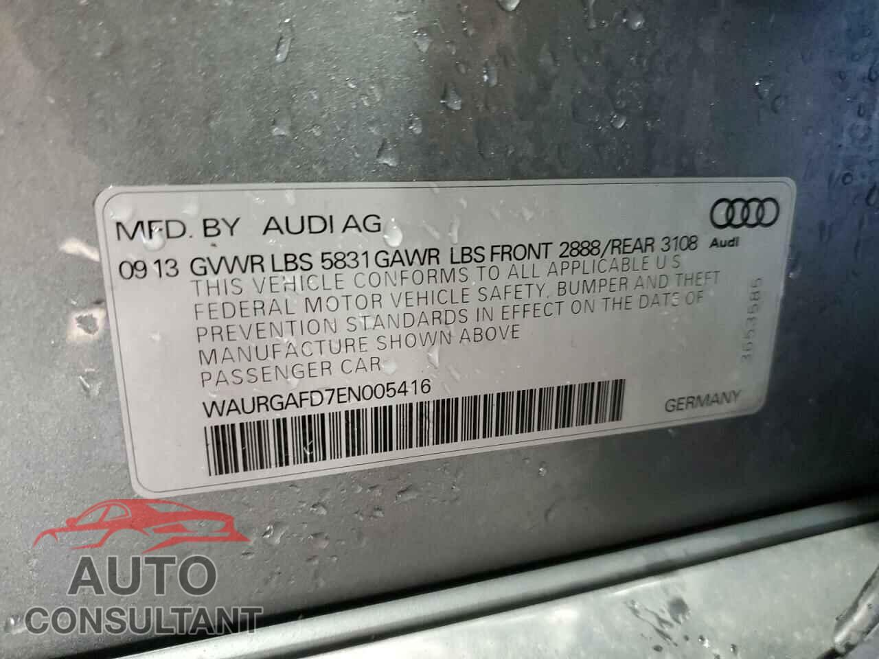 AUDI A8 2014 - WAURGAFD7EN005416