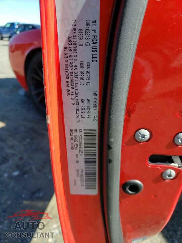 DODGE CHALLENGER 2017 - 2C3CDZAG6HH531510