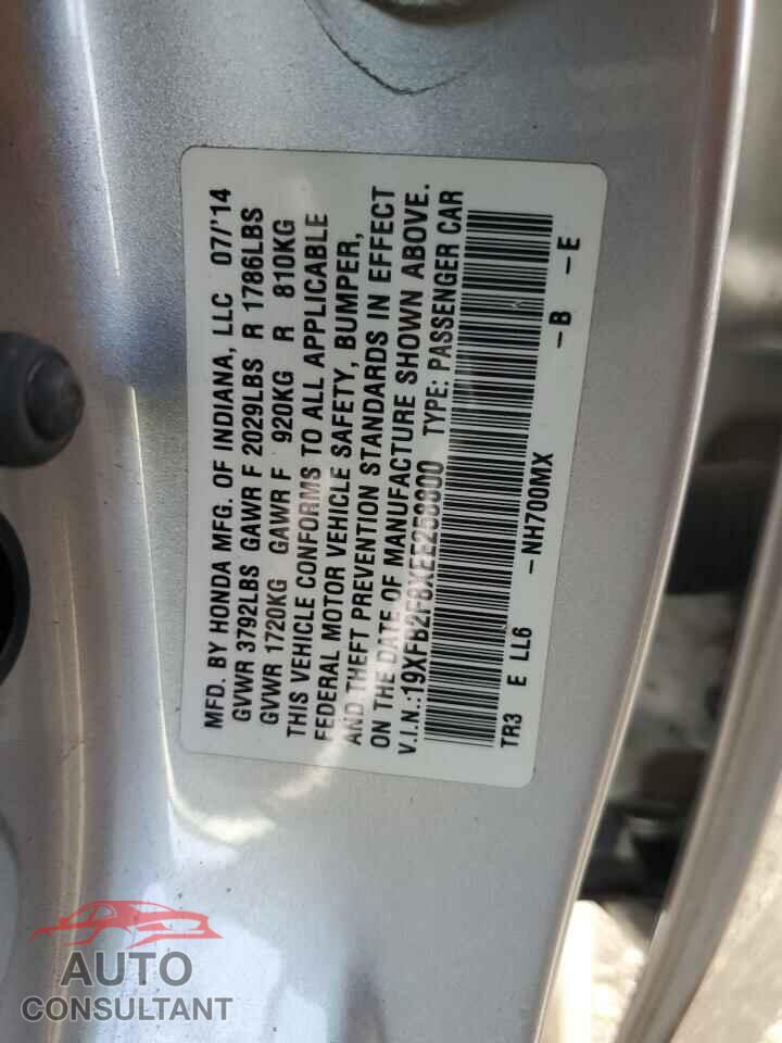 HONDA CIVIC 2014 - 19XFB2F8XEE258800