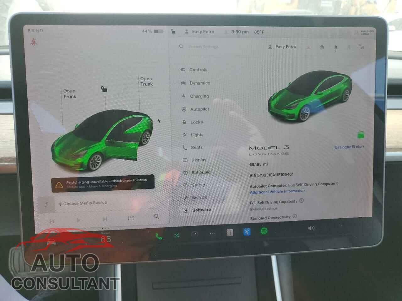 TESLA MODEL 3 2018 - 5YJ3E1EA1JF109401