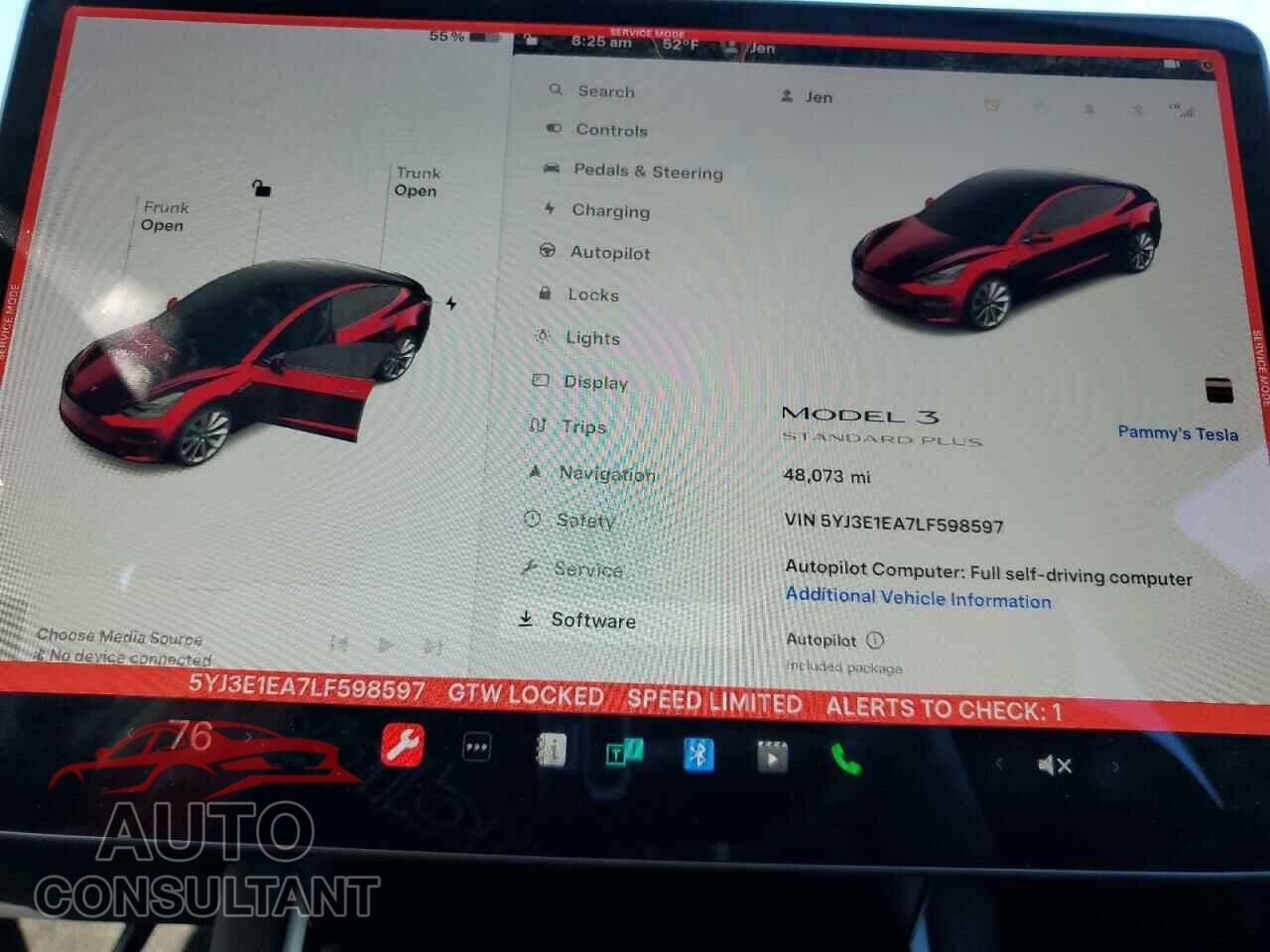 TESLA MODEL 3 2020 - 5YJ3E1EA7LF598597