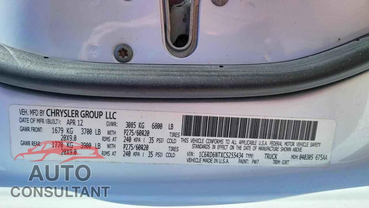 DODGE RAM 1500 2012 - 1C6RD6NTXCS255434