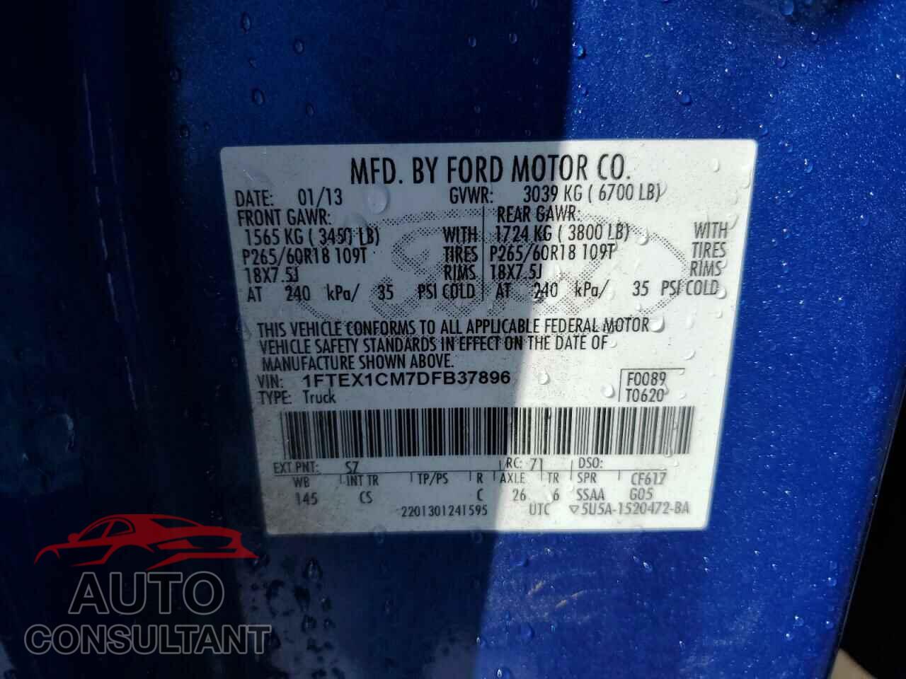 FORD F-150 2013 - 1FTEX1CM7DFB37896