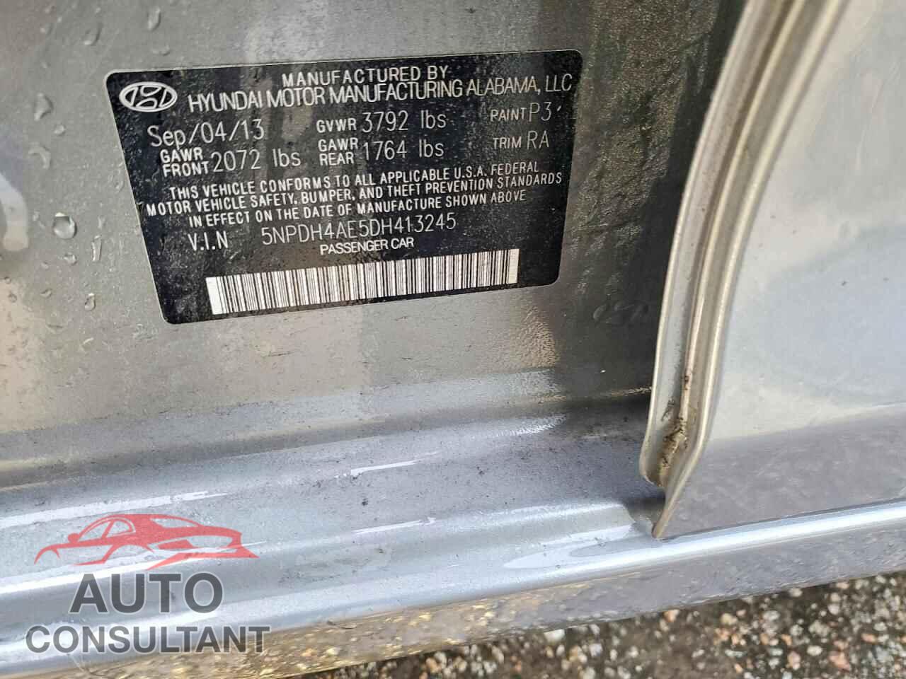 HYUNDAI ELANTRA 2013 - 5NPDH4AE5DH413245