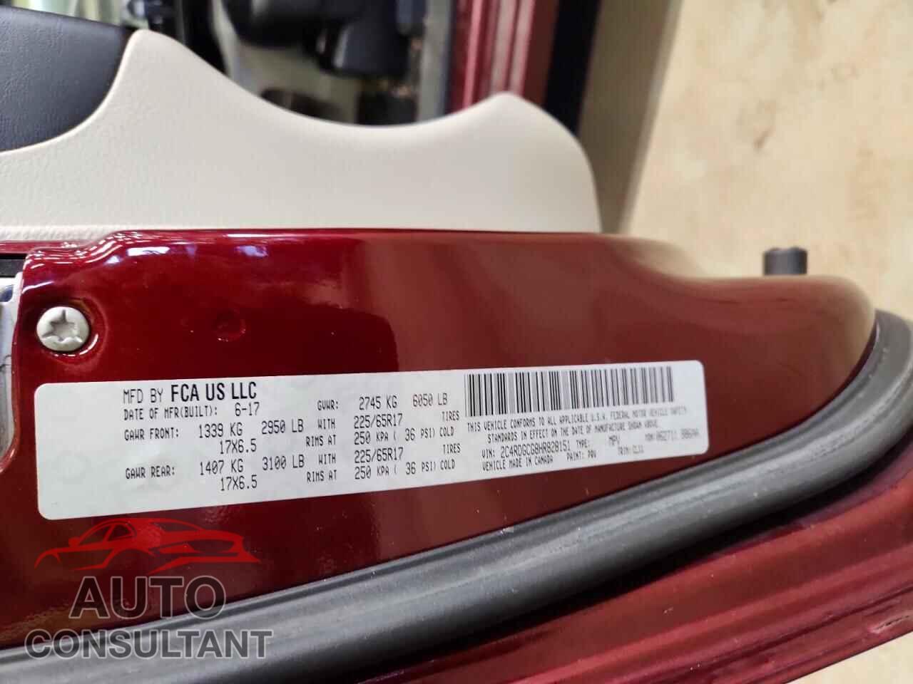 DODGE CARAVAN 2017 - 2C4RDGCG8HR828151