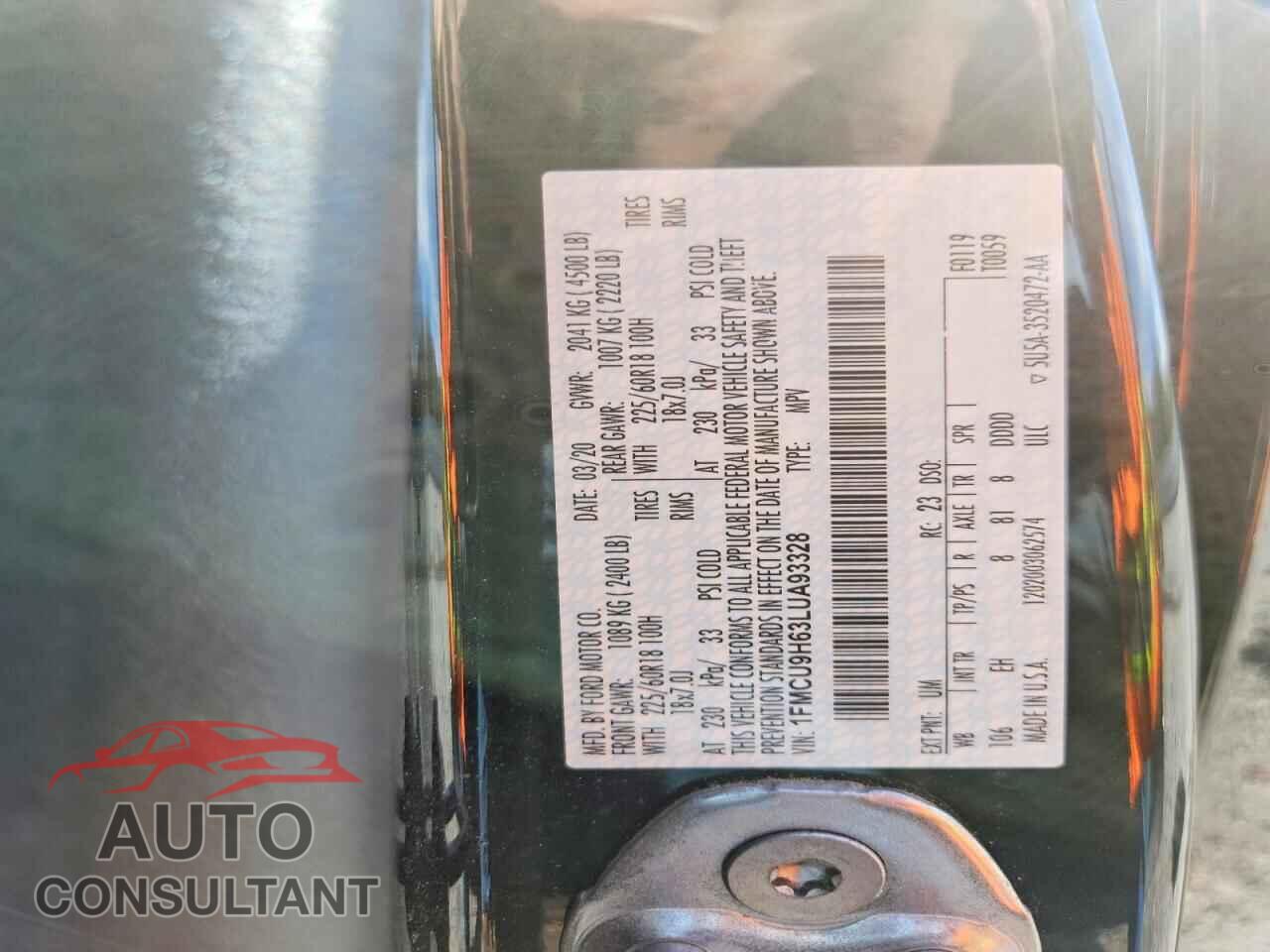 FORD ESCAPE 2020 - 1FMCU9H63LUA93328