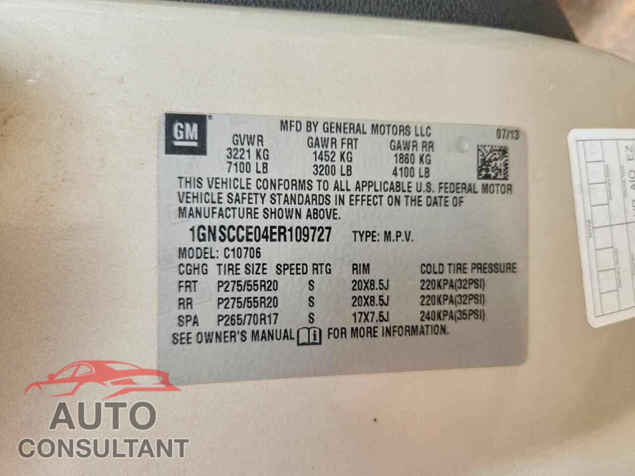 CHEVROLET TAHOE 2014 - 1GNSCCE04ER109727