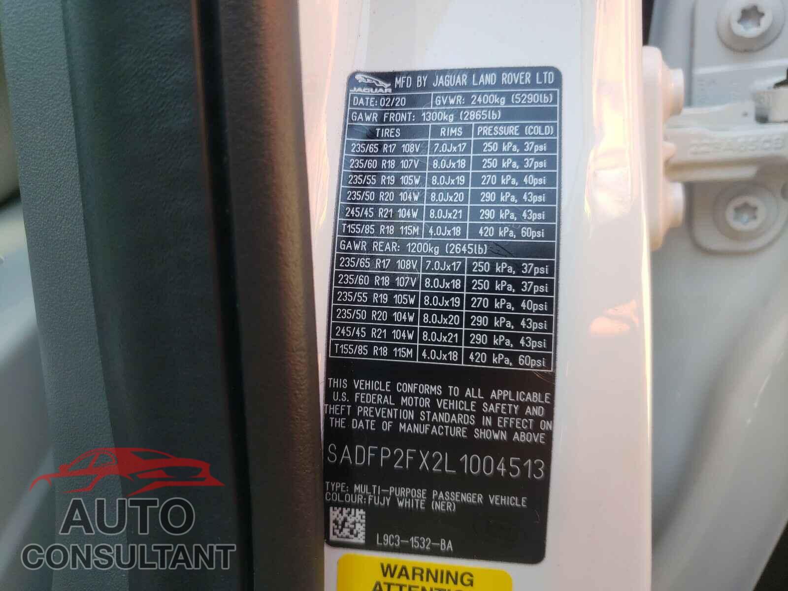 JAGUAR ETYPE 2020 - SADFP2FX2L1004513