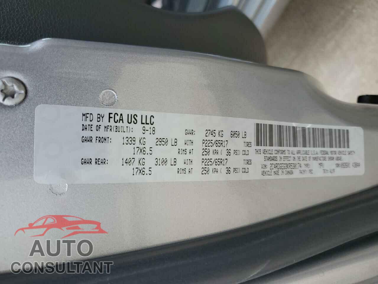 DODGE CARAVAN 2019 - 2C4RDGEG3KR530174