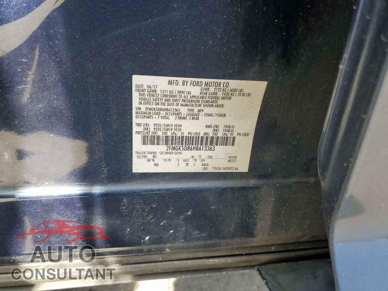 FORD FLEX 2017 - 2FMGK5D86HBA13363