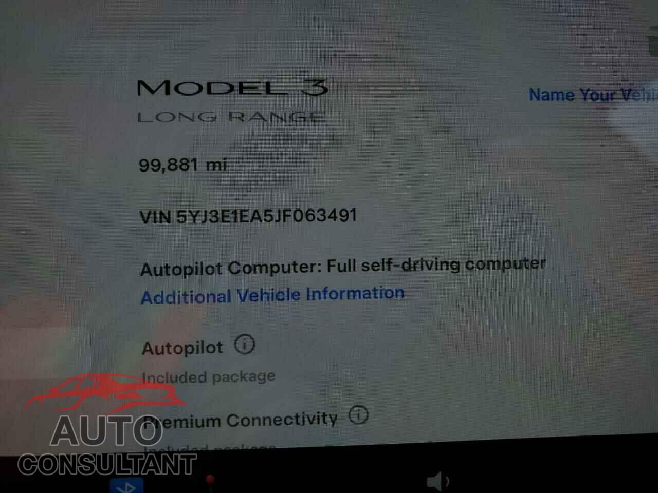 TESLA MODEL 3 2018 - 5YJ3E1EA5JF063491