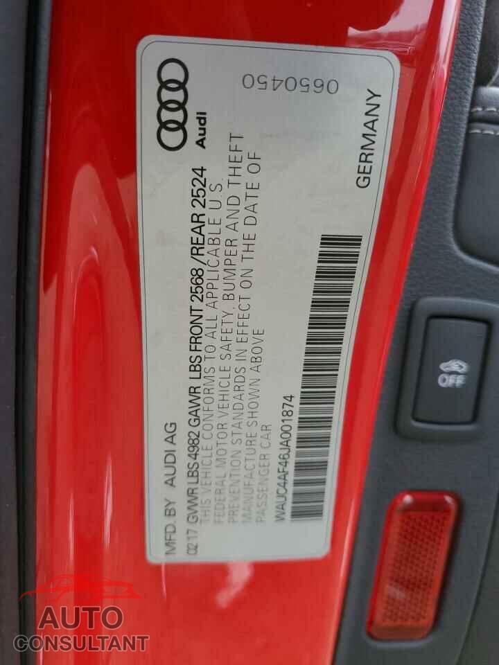AUDI S4/RS4 2018 - WAUC4AF46JA001874