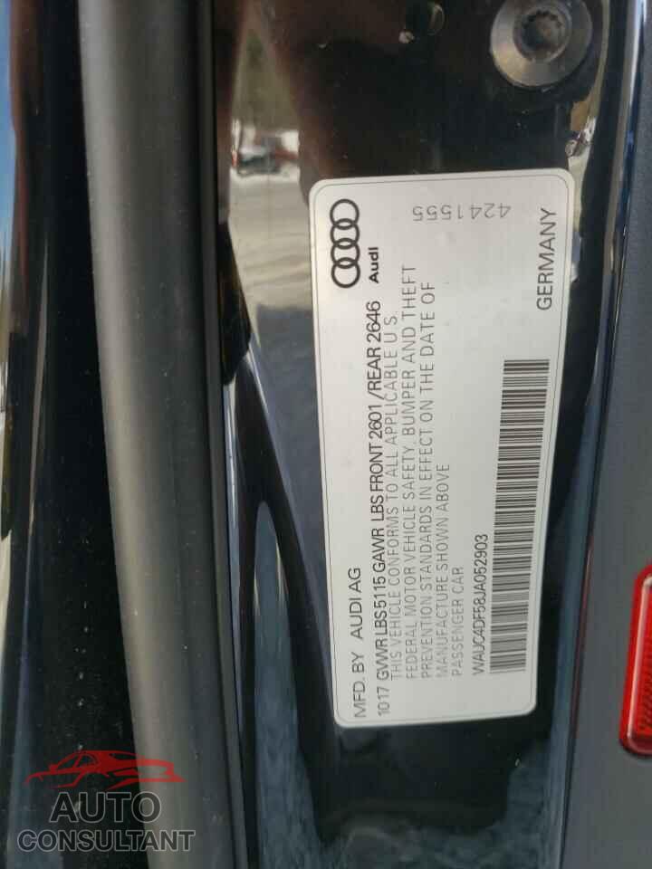 AUDI S5/RS5 2018 - WAUC4DF58JA052903