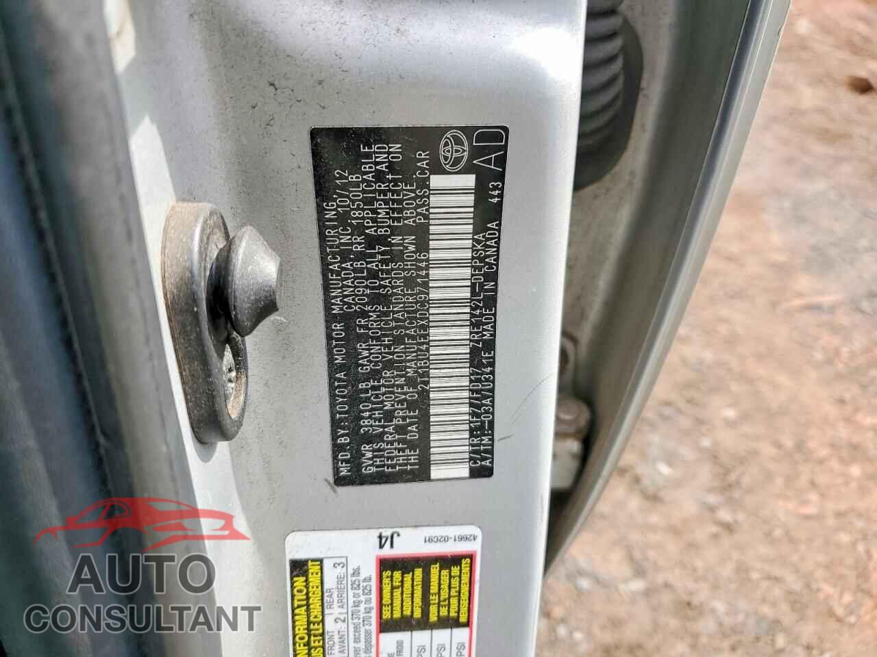 TOYOTA COROLLA 2013 - 2T1BU4EEXDC971446