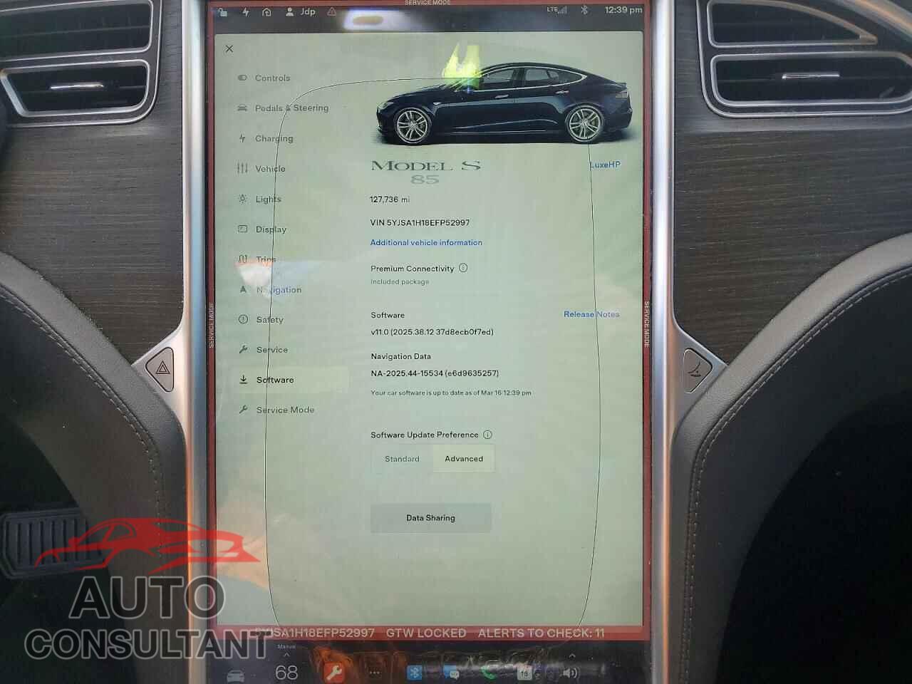 TESLA MODEL S 2014 - 5YJSA1H18EFP52997