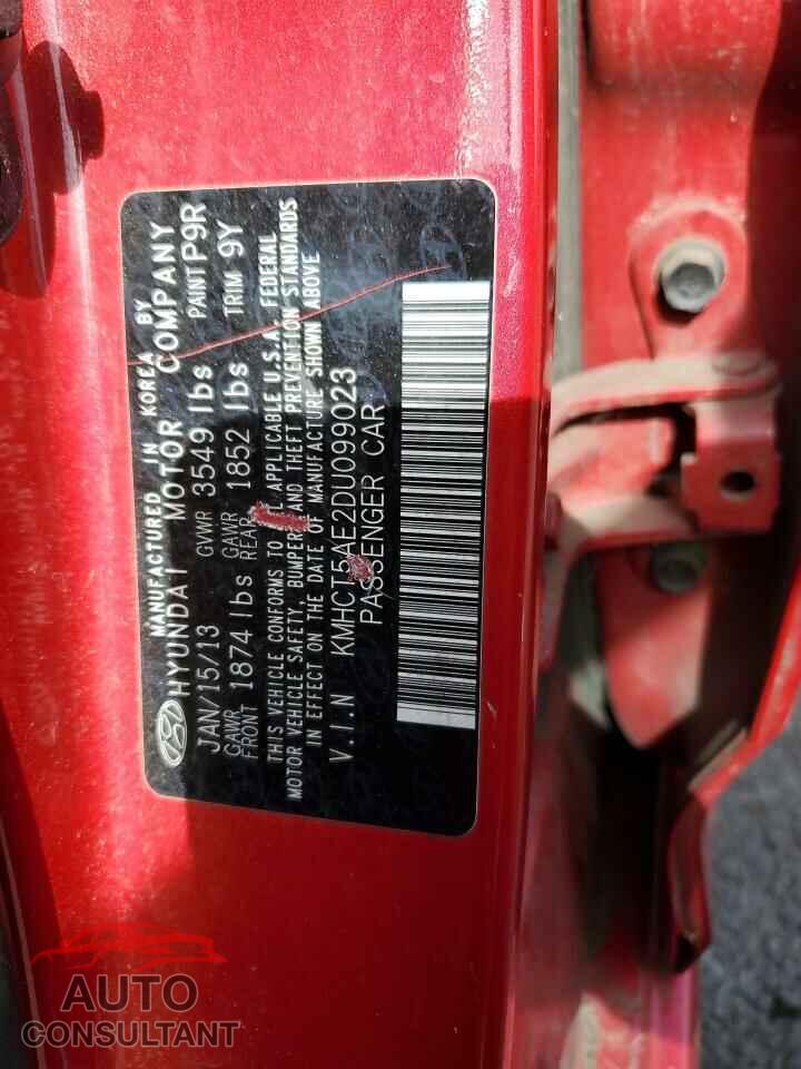 HYUNDAI ACCENT 2013 - KMHCT5AE2DU099023