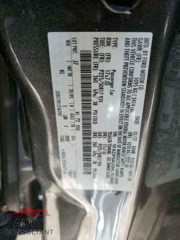 FORD CMAX 2017 - 1FADP5AU0HL103883