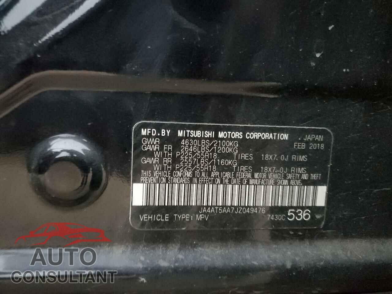 MITSUBISHI ECLIPSE 2018 - JA4AT5AA7JZ049476