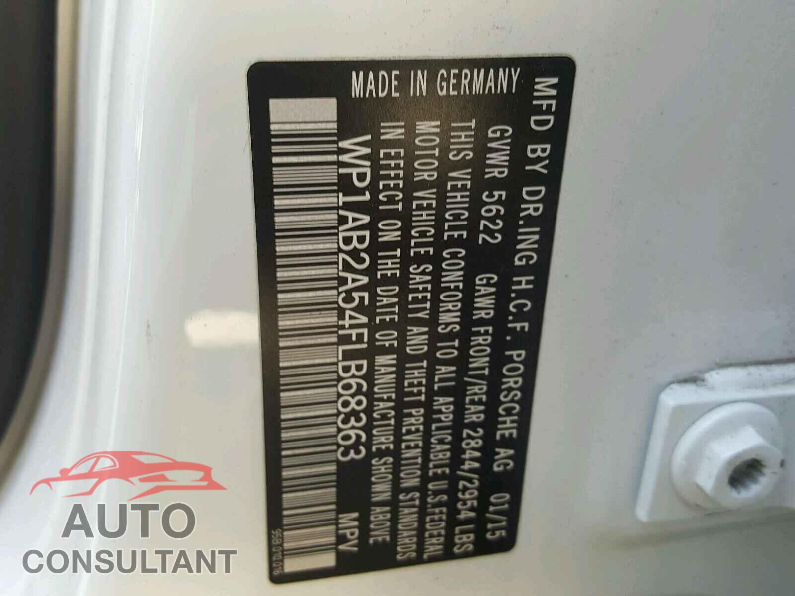 PORSCHE MACAN S 2015 - WP1AB2A54FLB68363