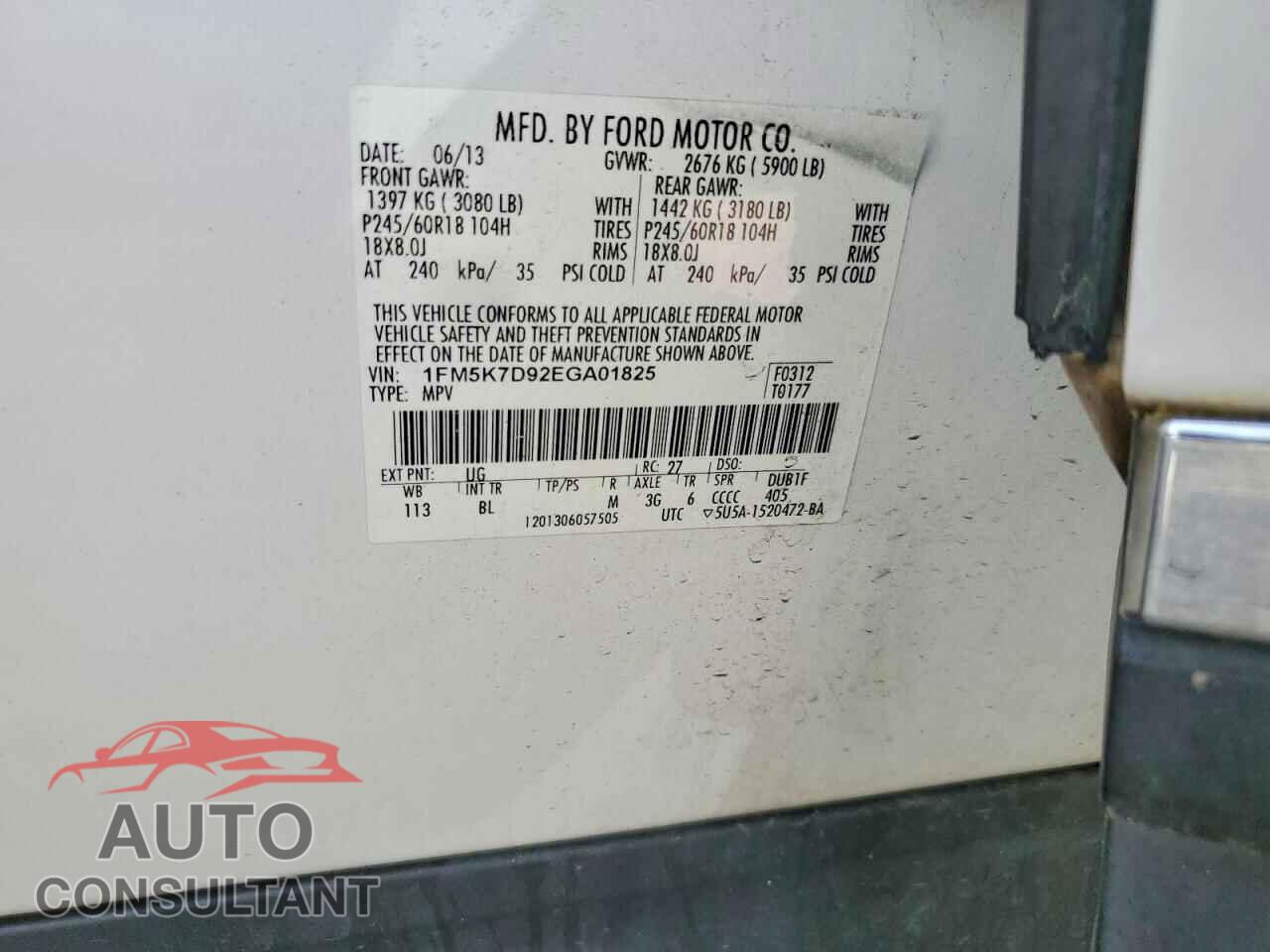 FORD EXPLORER 2014 - 1FM5K7D92EGA01825