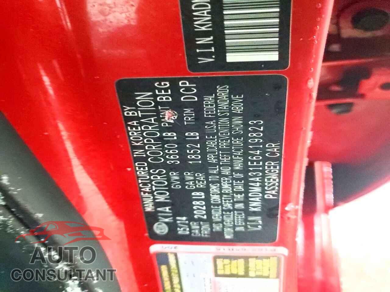 KIA RIO 2014 - KNADM4A31E6419823
