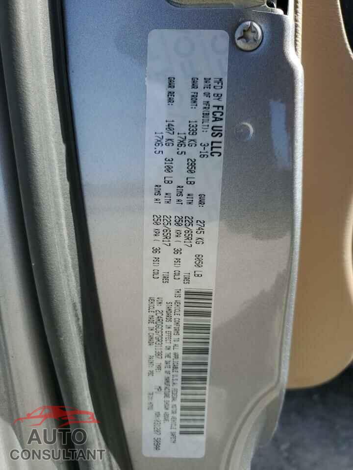 DODGE CARAVAN 2016 - 2C4RDGCG7GR311387