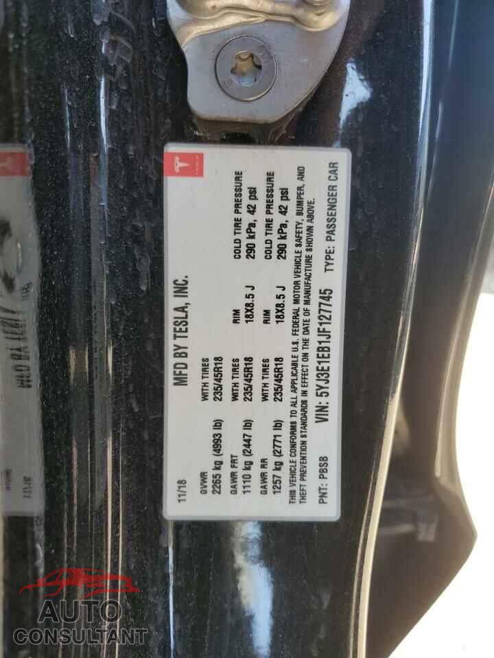 TESLA MODEL 3 2018 - 5YJ3E1EB1JF127745