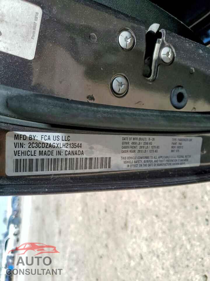 DODGE CHALLENGER 2020 - 2C3CDZAGXLH213544