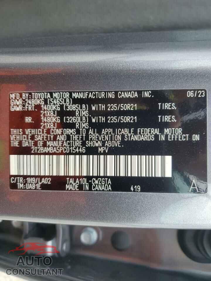 LEXUS RX350 2023 - 2T2BAMBA5PC015446
