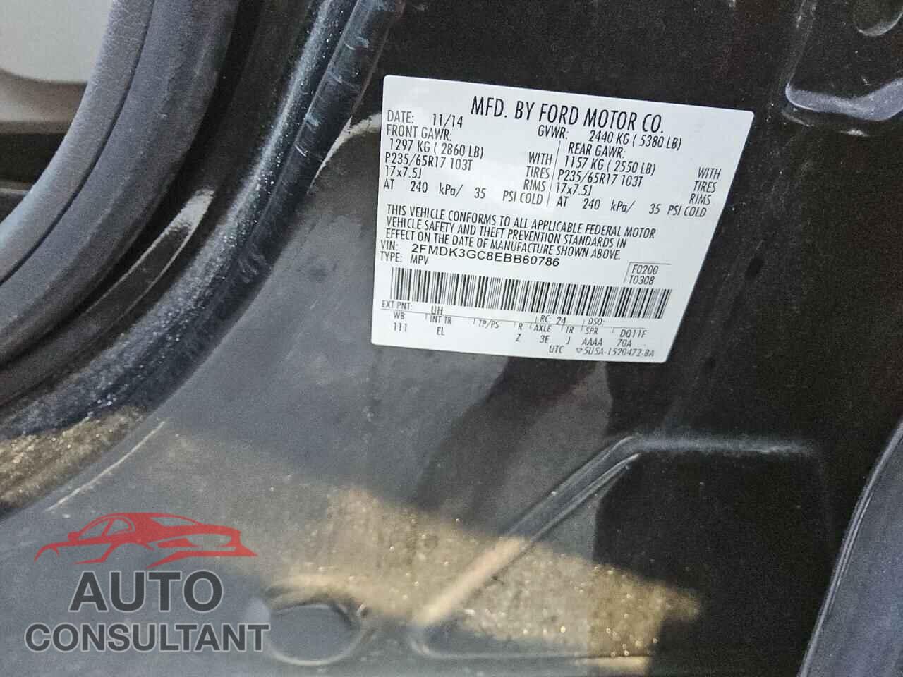 FORD EDGE 2014 - 2FMDK3GC8EBB60786