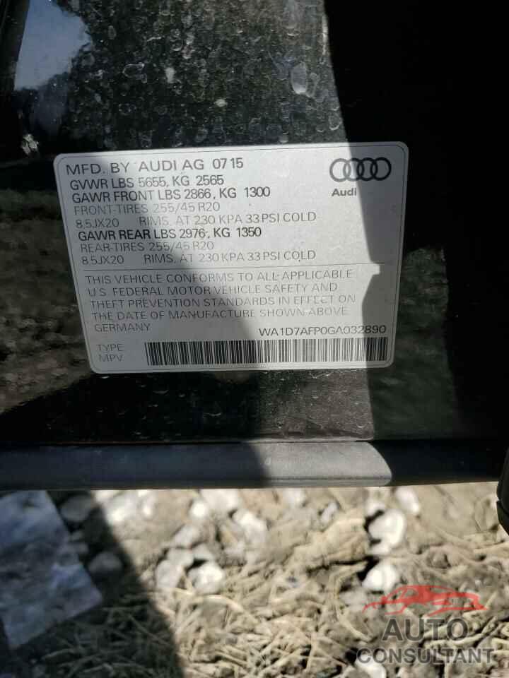 AUDI Q5 2016 - WA1D7AFP0GA032890