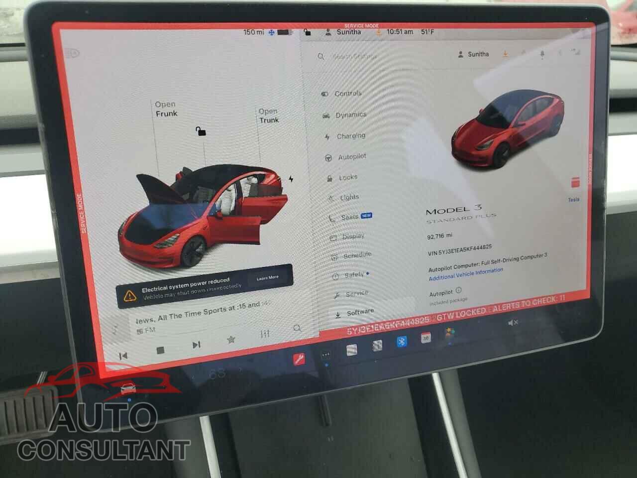 TESLA MODEL 3 2019 - 5YJ3E1EA5KF444825