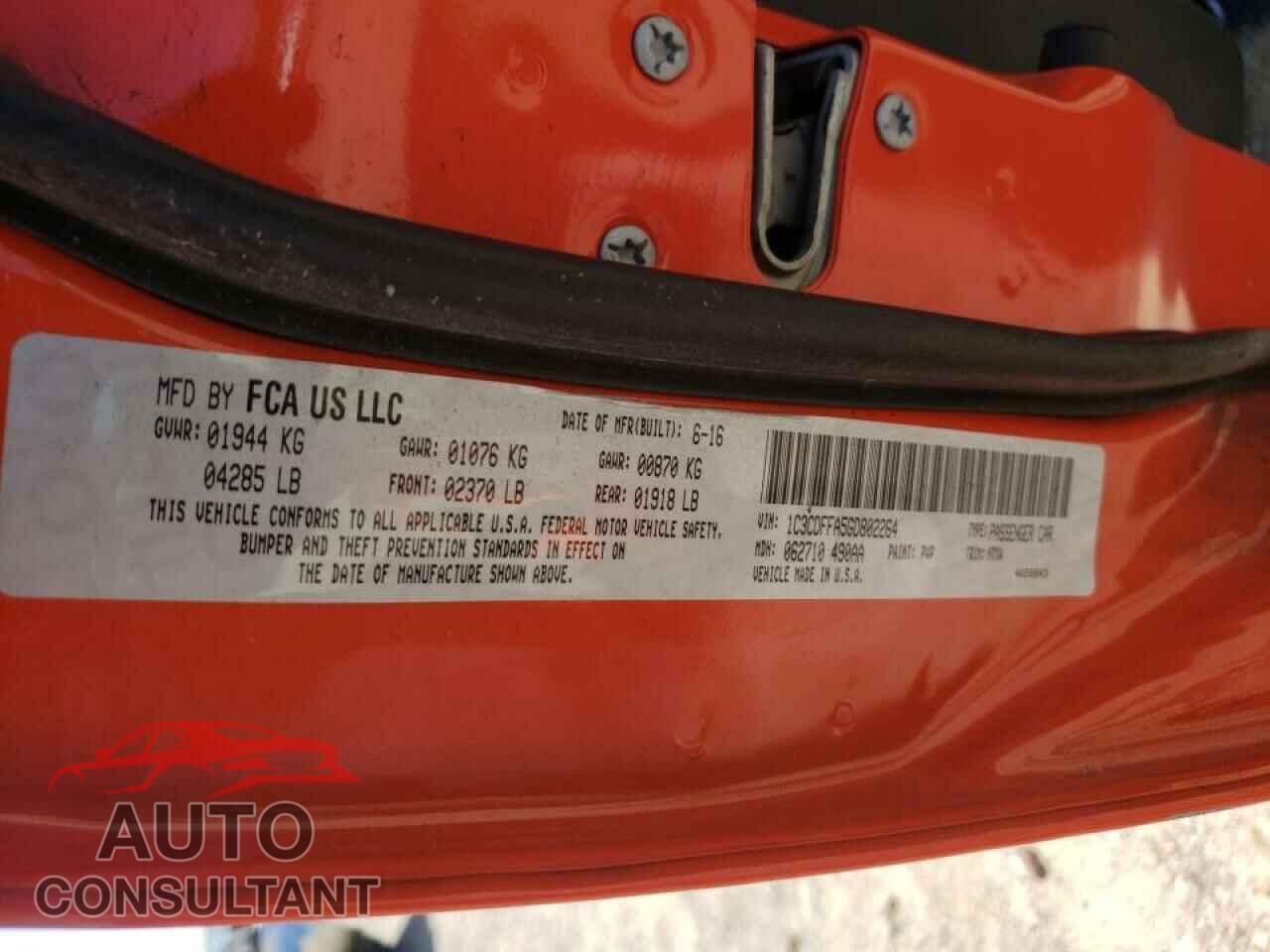 DODGE DART 2016 - 1C3CDFFA5GD802264