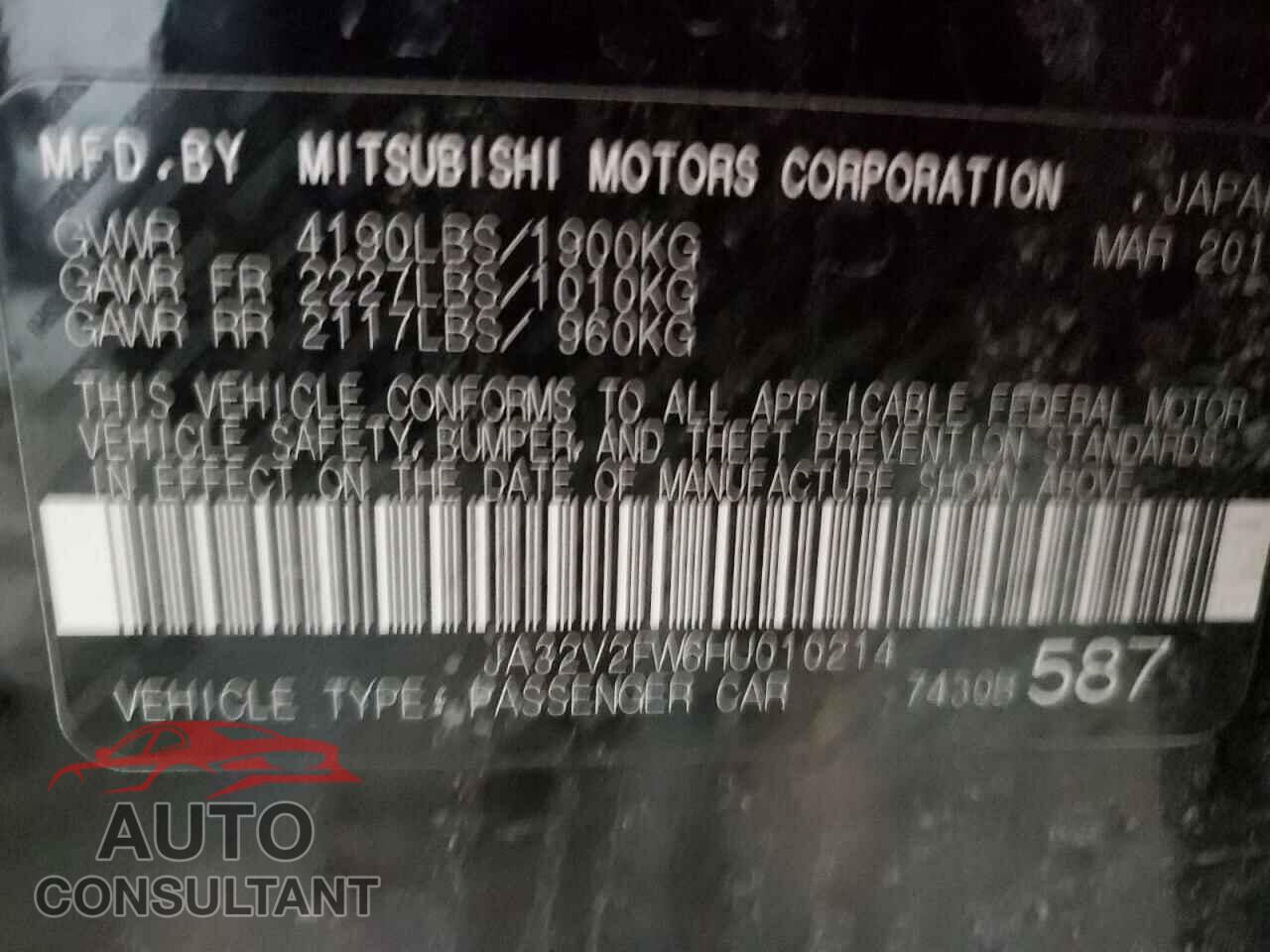 MITSUBISHI LANCER 2017 - JA32V2FW6HU010214