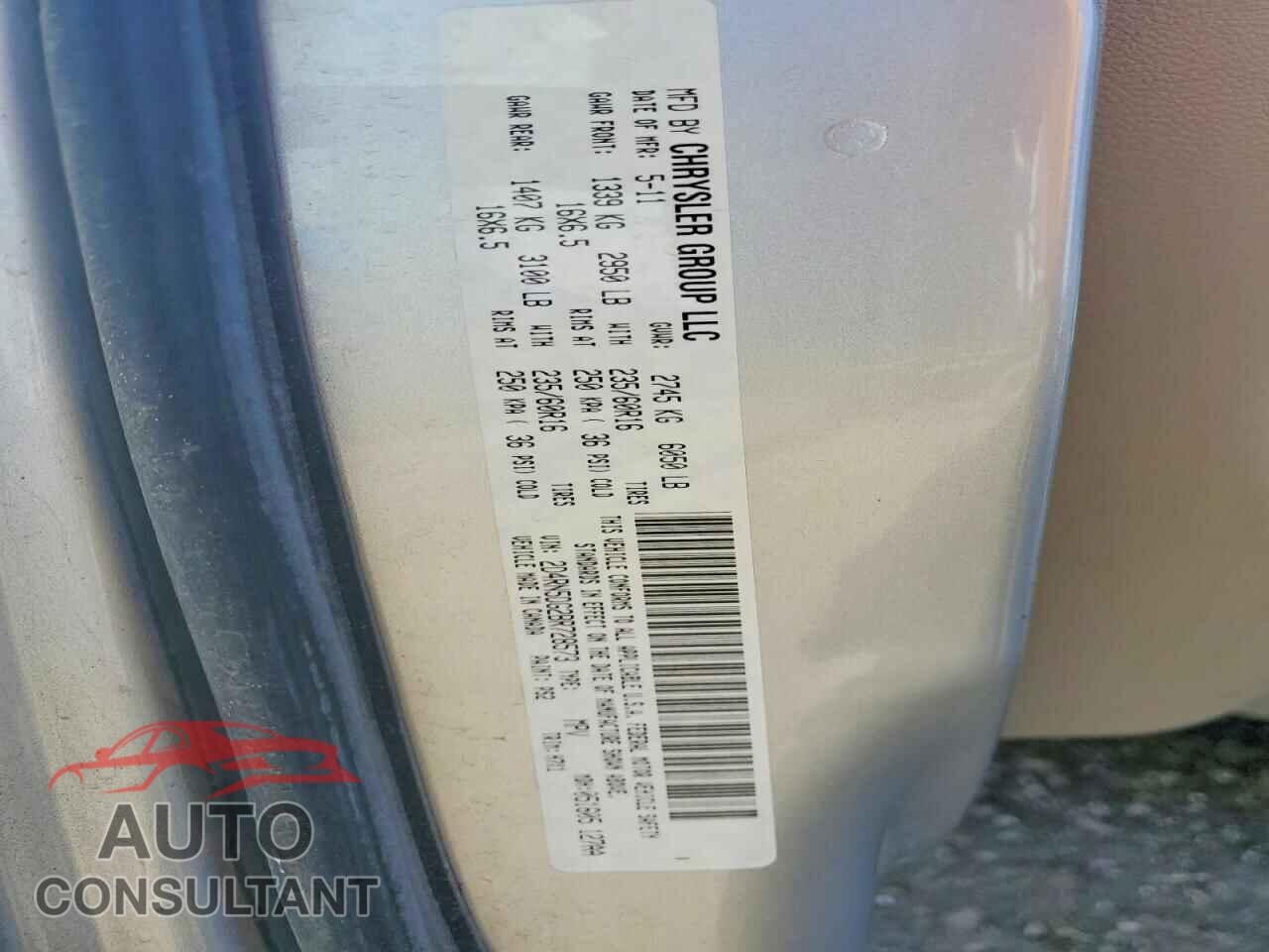 DODGE CARAVAN 2011 - 2D4RN5DG2BR728573