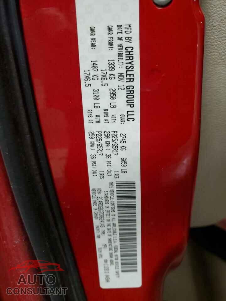 DODGE CARAVAN 2013 - 2C4RDGBG7DR624145
