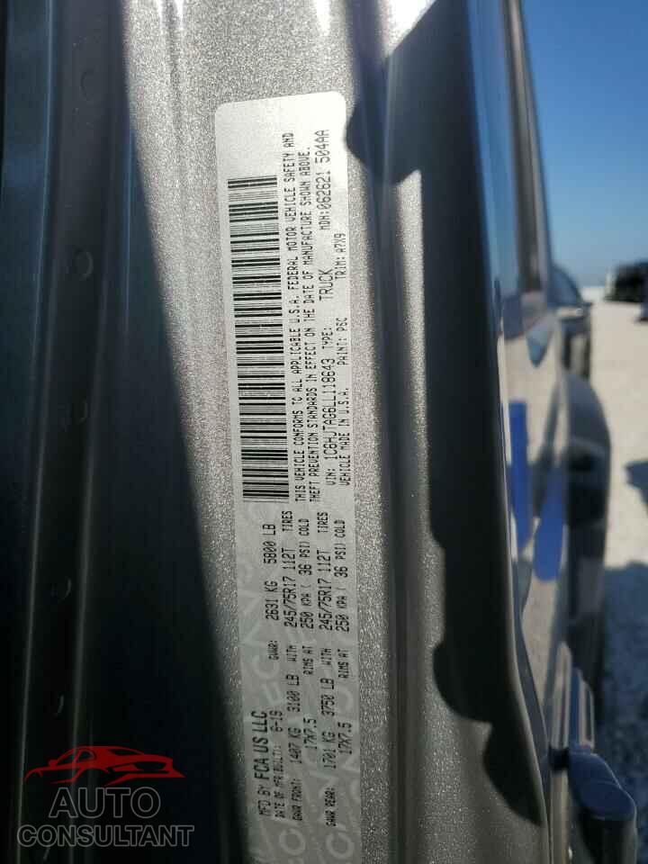 JEEP GLADIATOR 2020 - 1C6HJTAG6LL118643